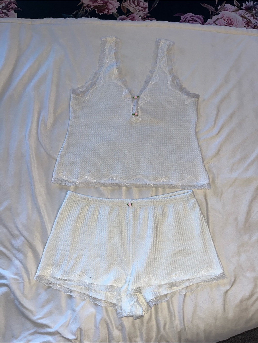 Laura Ashley women’s lace pajama set